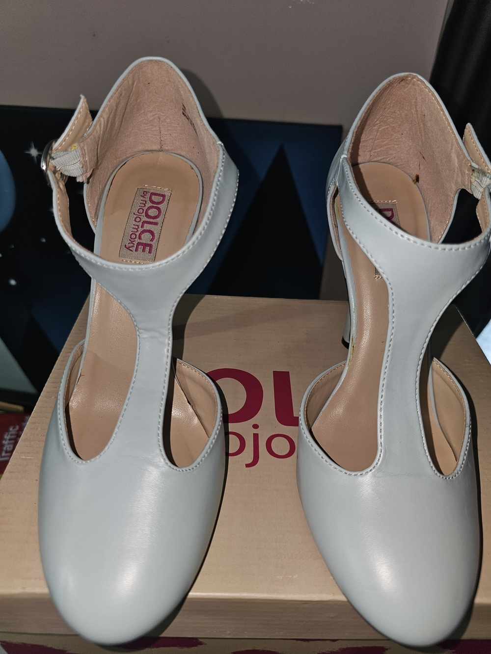 Women's Mint Green T-Strap Pumps (Very Light Mint Color)